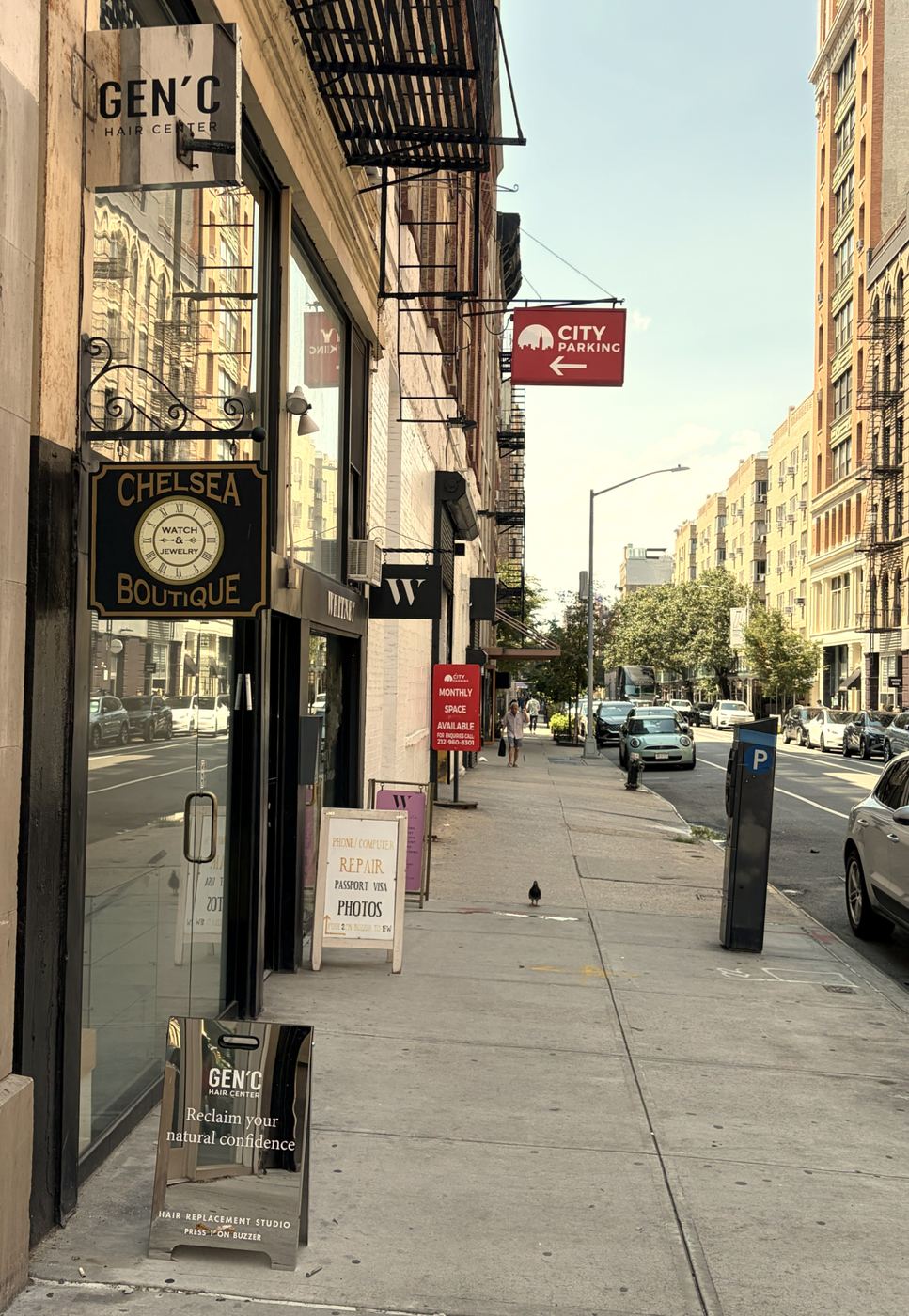 Storefront of Gen'C Hair Center on West 20th Street in Chelsea, NYC